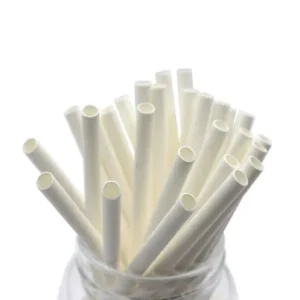 8" Paper Straw - White