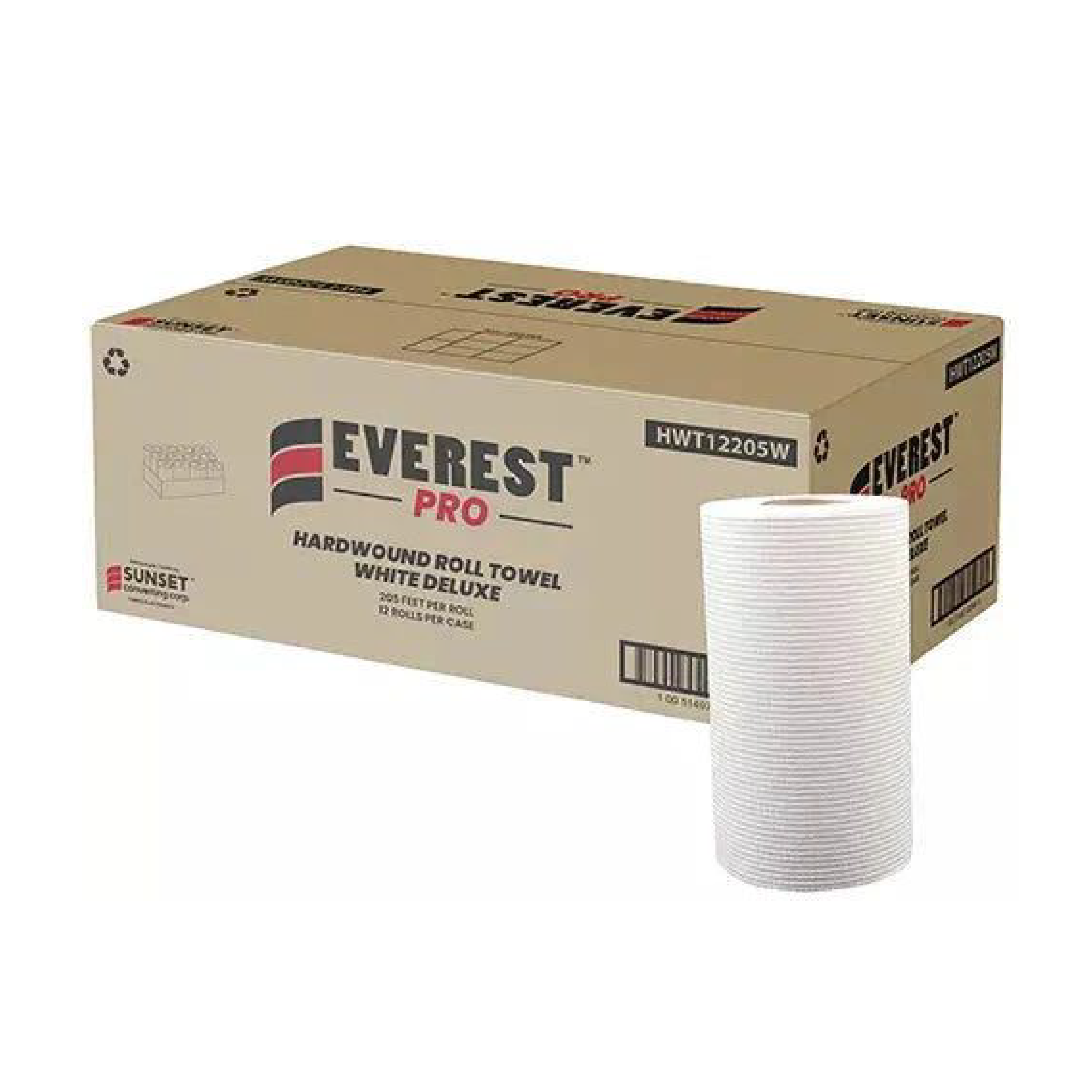 1 Ply Hand Towel Rolls - White (12 Rolls) - Everest