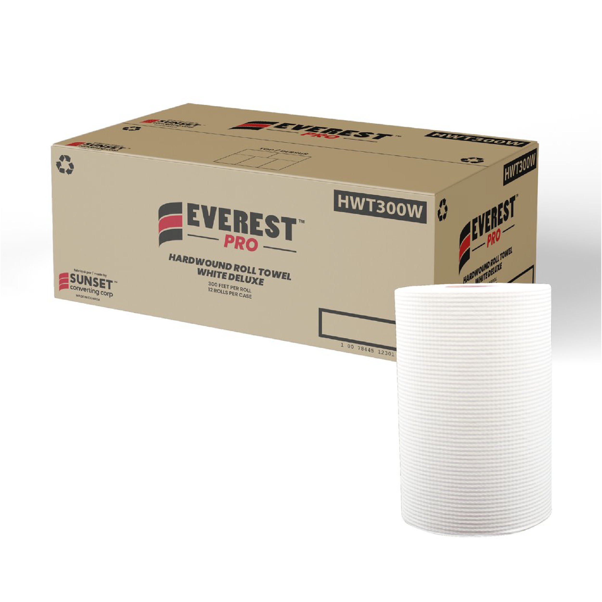 1 Ply Hand Towel Rolls - White (12 Rolls) - Everest - Image 2