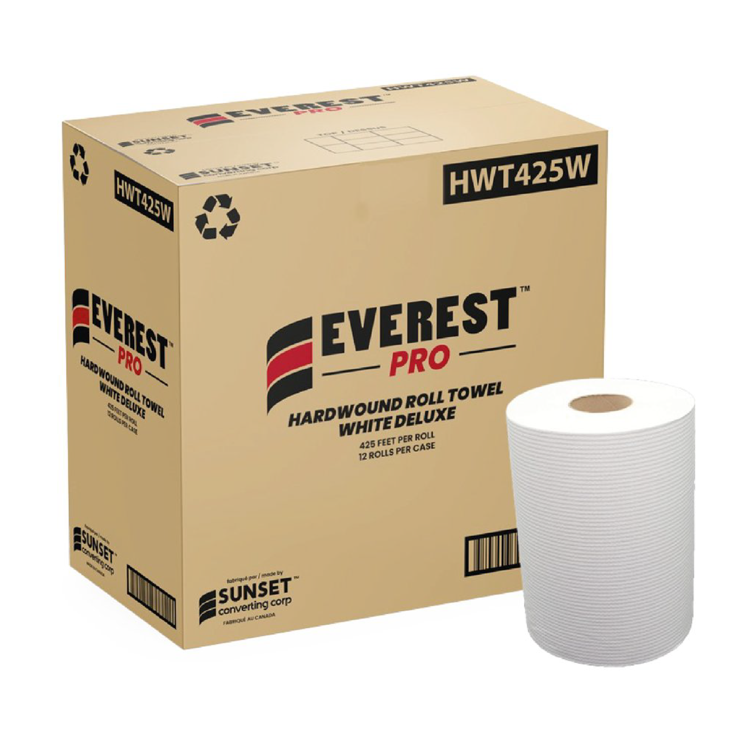 1 Ply Hand Towel Rolls - White (12 Rolls) - Everest - Image 4